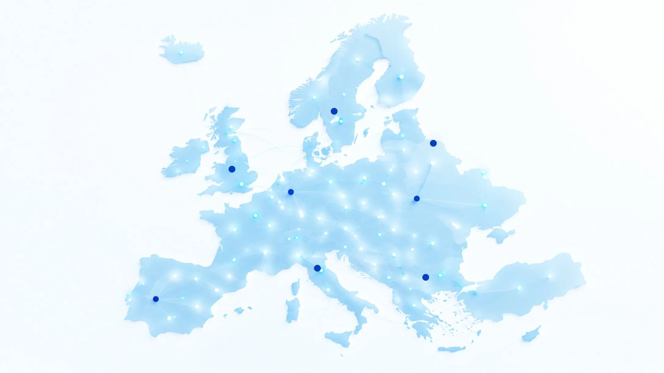 Map of Europe showing TalinQ's network of local recruitment partners connected across the continent